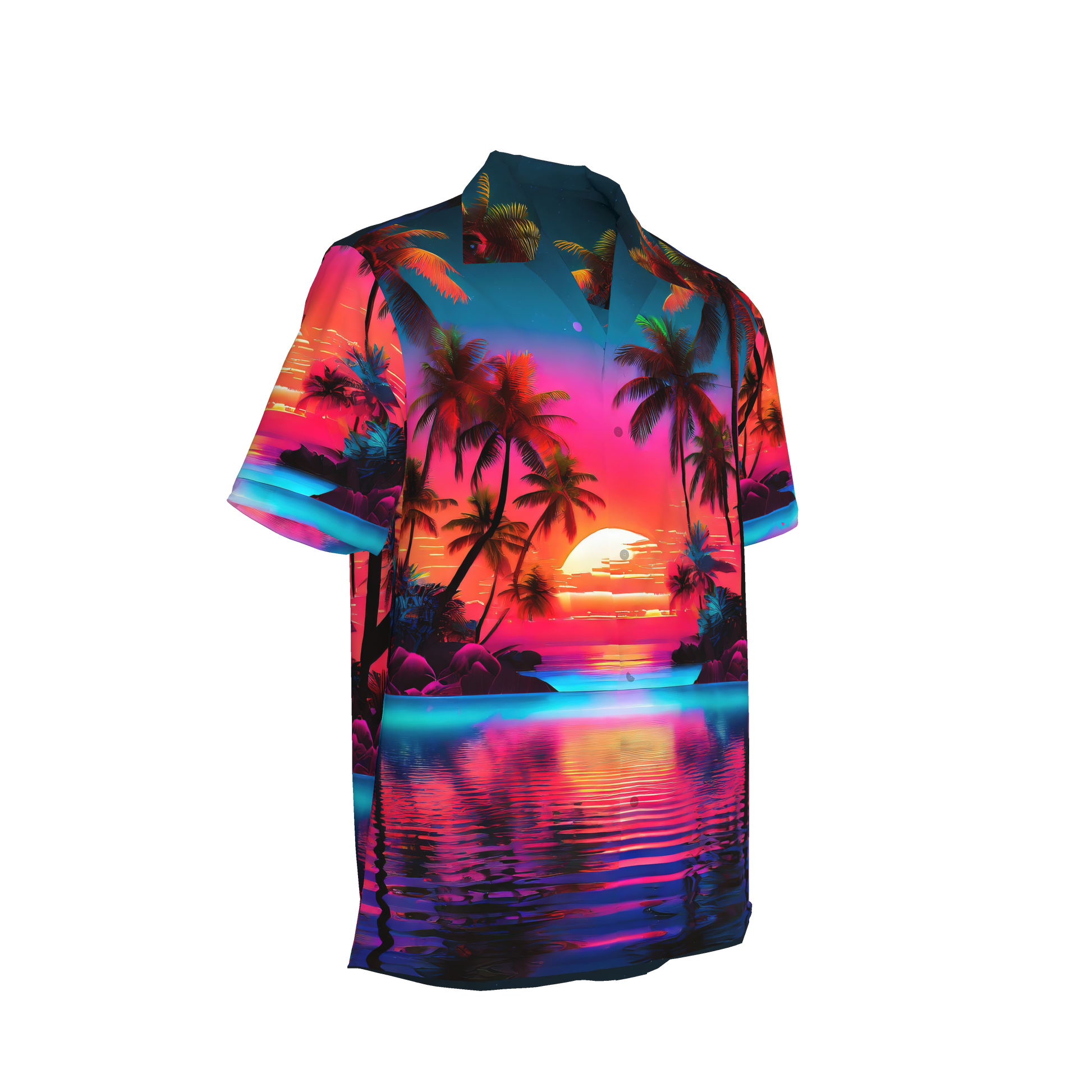 Organic Cotton Hawaiian Shirt – Sunset Paradise Print