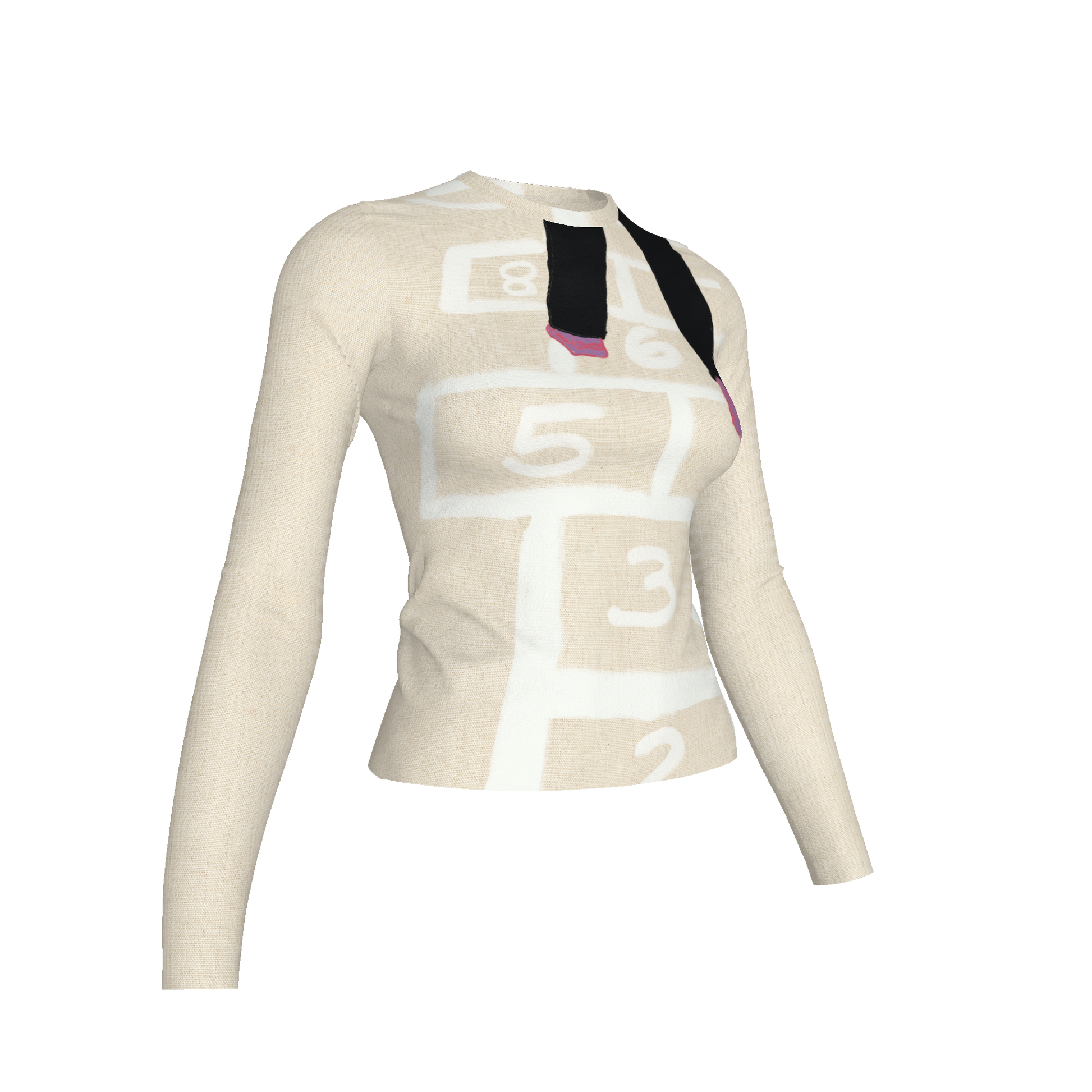 Trucamelo Long Sleeve T-shirt in Muslin White