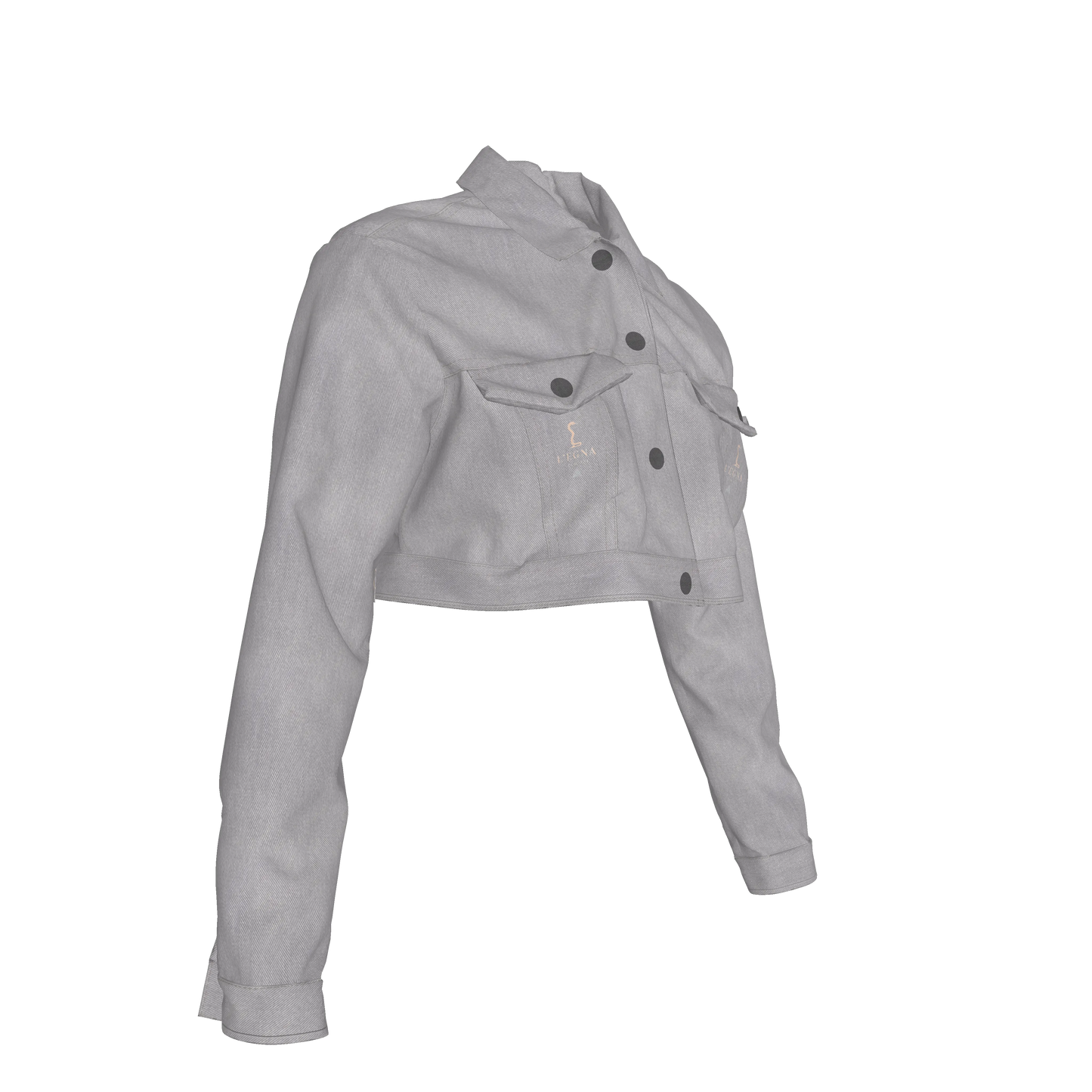 L'EGNA RISING 'GRAY' Cropped Jean Jacket