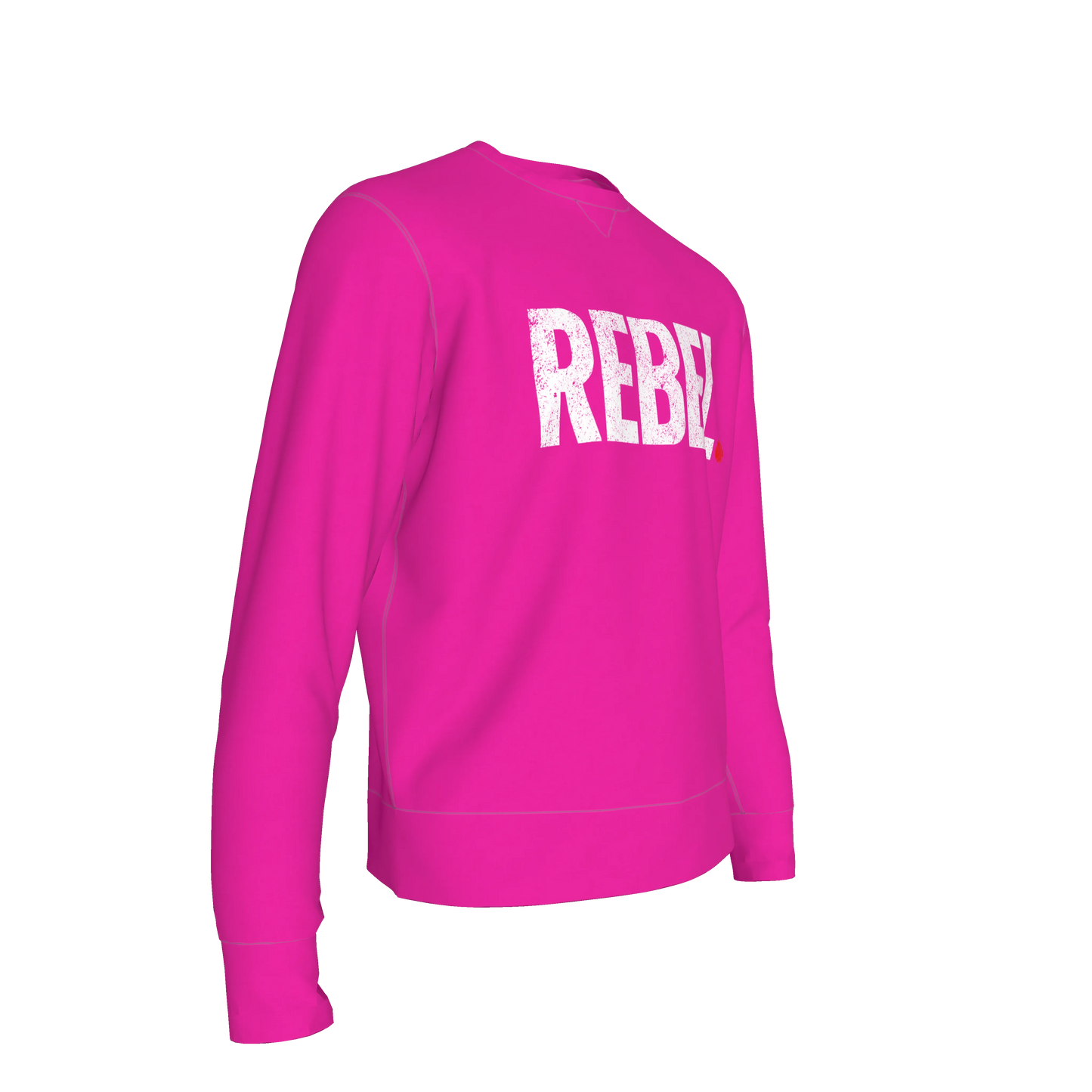 Tailored Crewneck Sweatshirt in Bold Pink "REBEL" Print