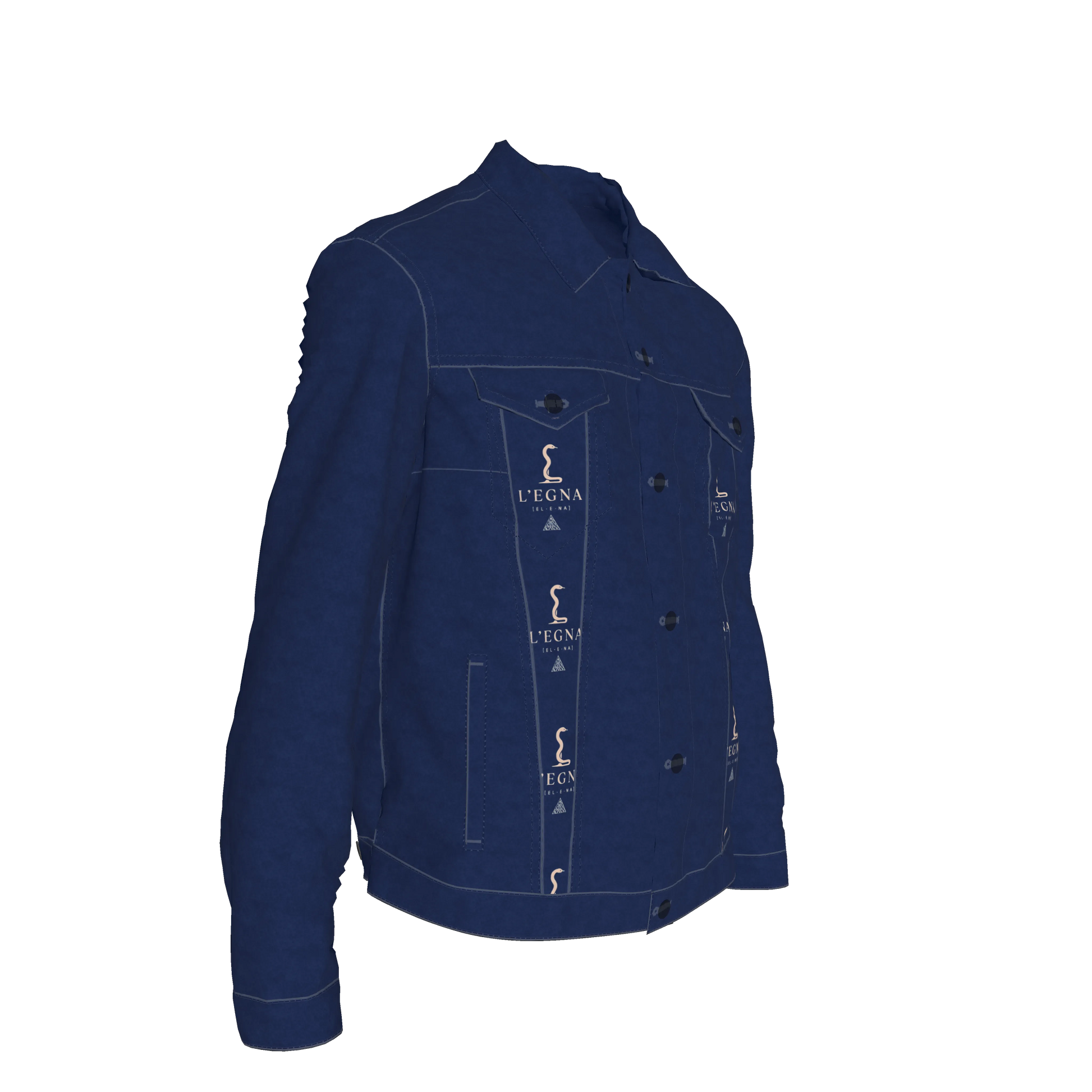 L'EGNA RISING 'BLUE-BLOOD' Jean Jacket (ALL OVER PRINT)