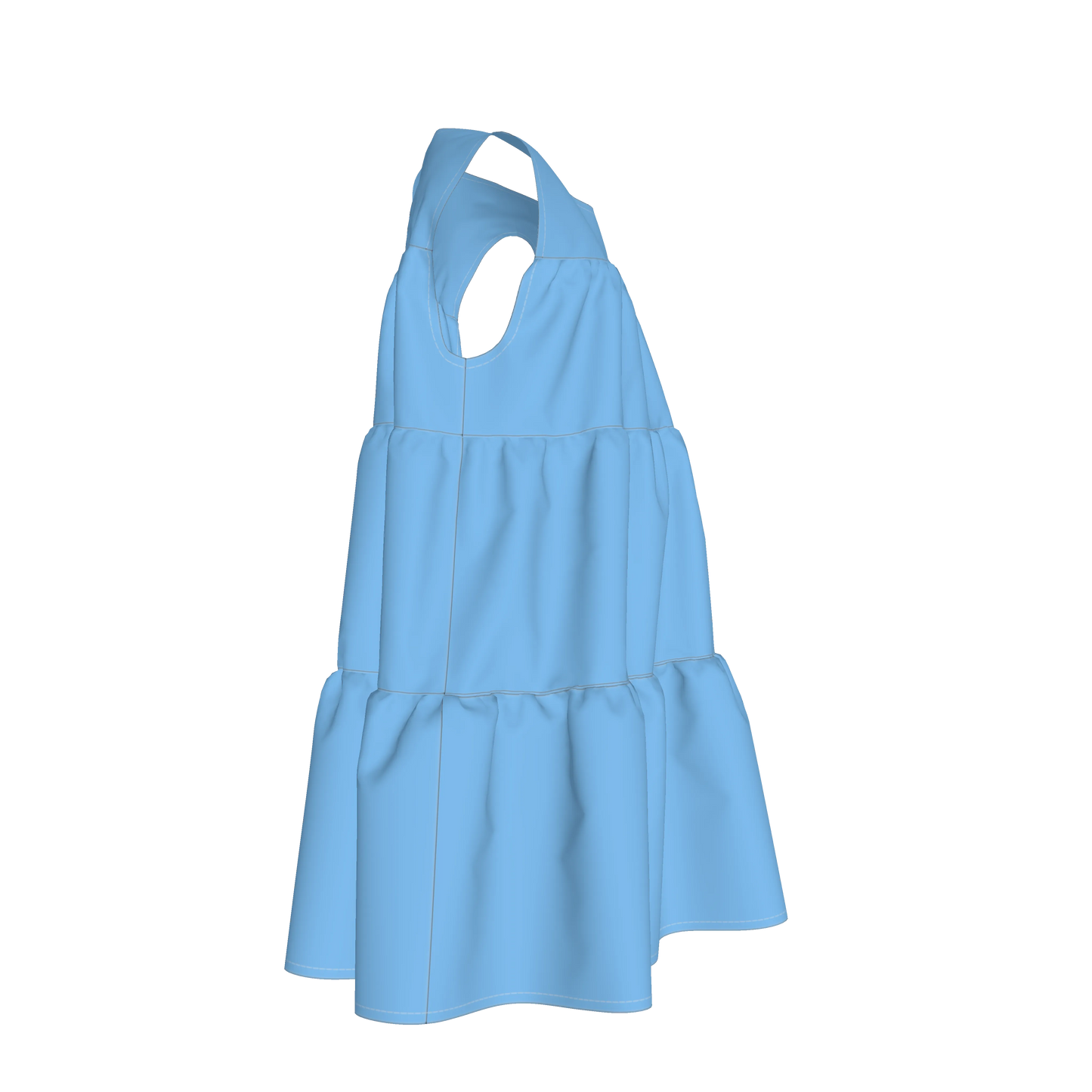 Ruffle Dress without Lining in Pima Cotton Poplin