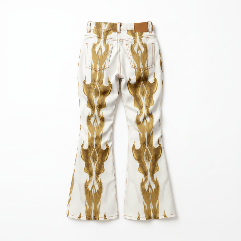 Cheyenne Wetern Printed Bell Bottom Jeans