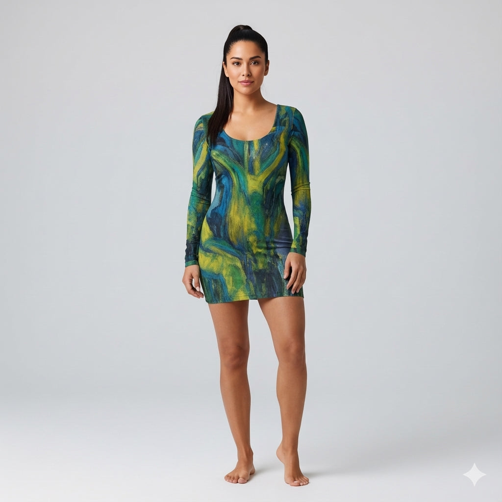 Mini Dress Blue Jungle