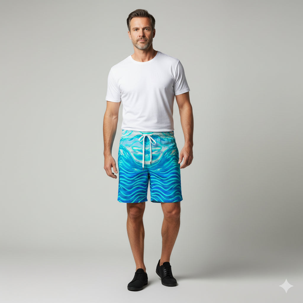 Board Shorts (7" Inseam) - Lightweight Cotton Poplin Starseeds