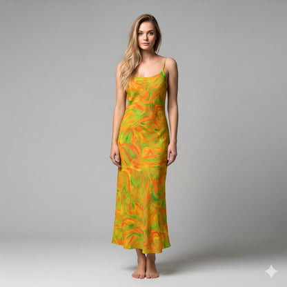 Bias Slip Dress Fruity Noodles