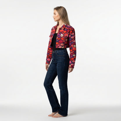 Cropped Jean Cotton Jacket Flower Bed