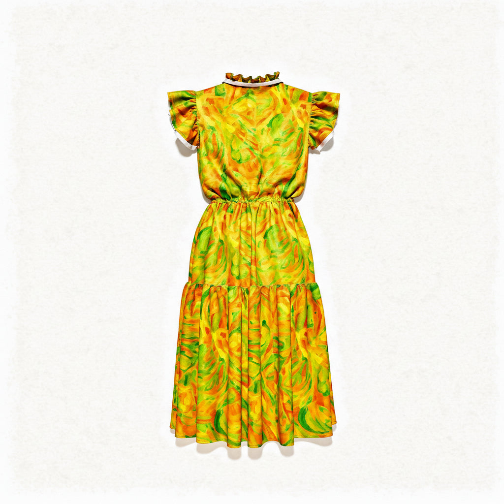 Ruffle Sleeve Dress Fruity Noodles