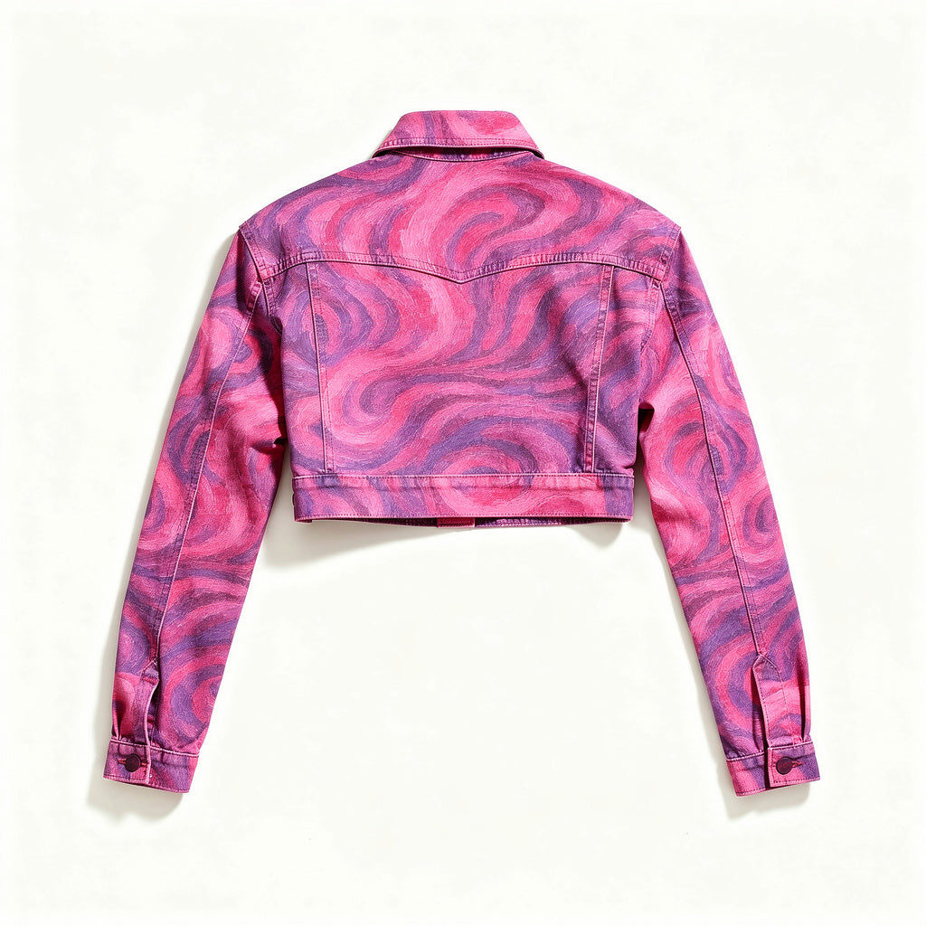 Cropped Jean Cotton Jacket Purple Storm
