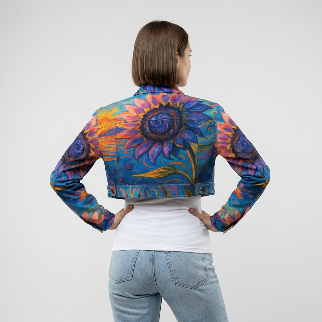 Cropped Jean Cotton Jacket Sunflower Beach