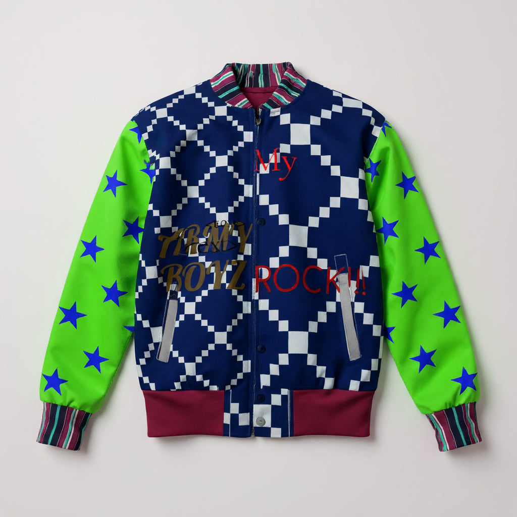 Snap Front Bomber Jacket in Rayon French Terry