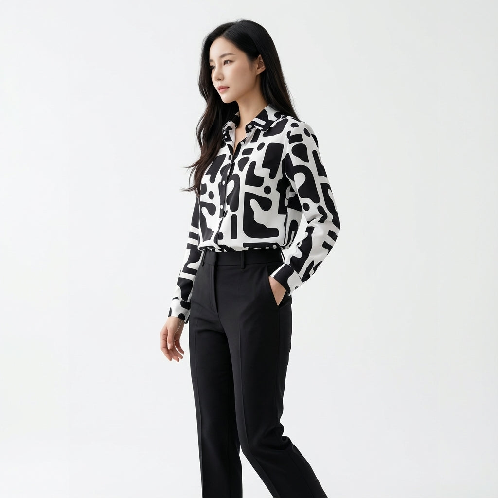 Codex Button Front Blouse (Baz'l Couture)