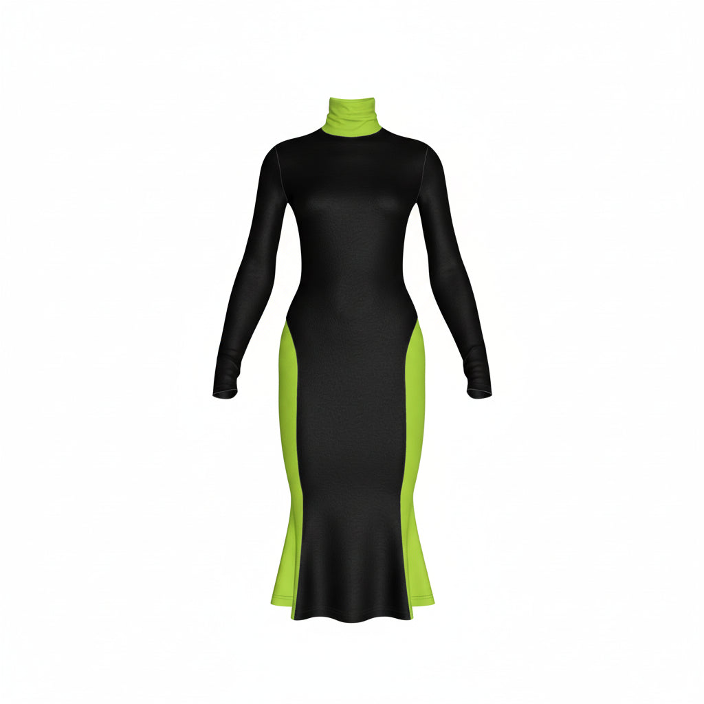 Electric Noir Cutout Dress