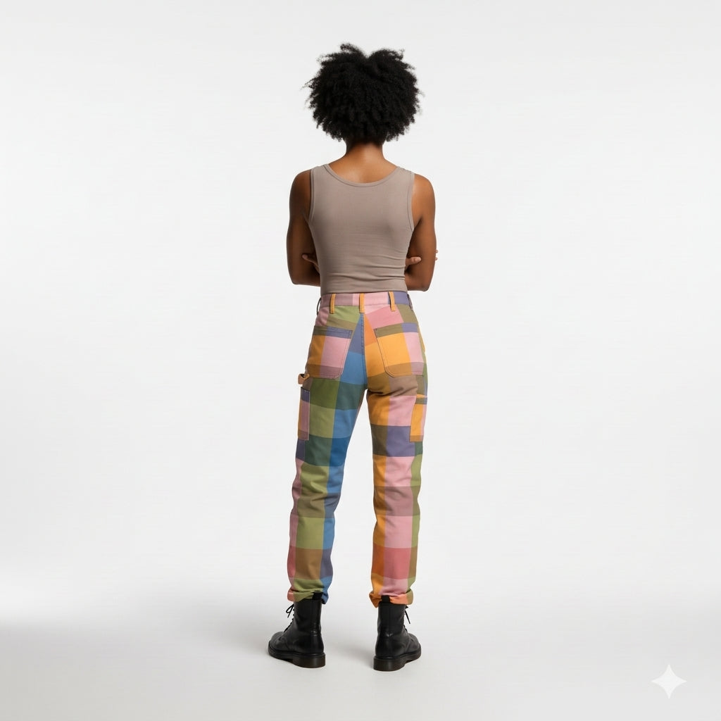 Mua Women's Signature Gingham Carpenter Pant