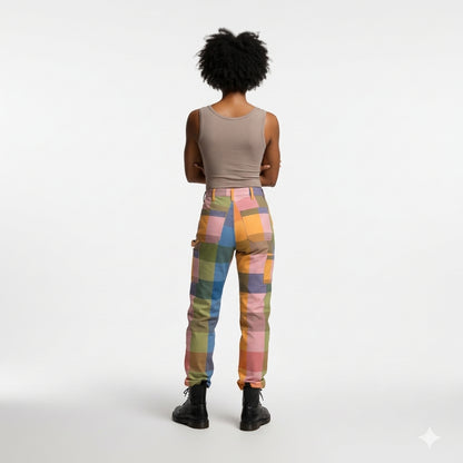 Mua Women's Signature Gingham Carpenter Pant