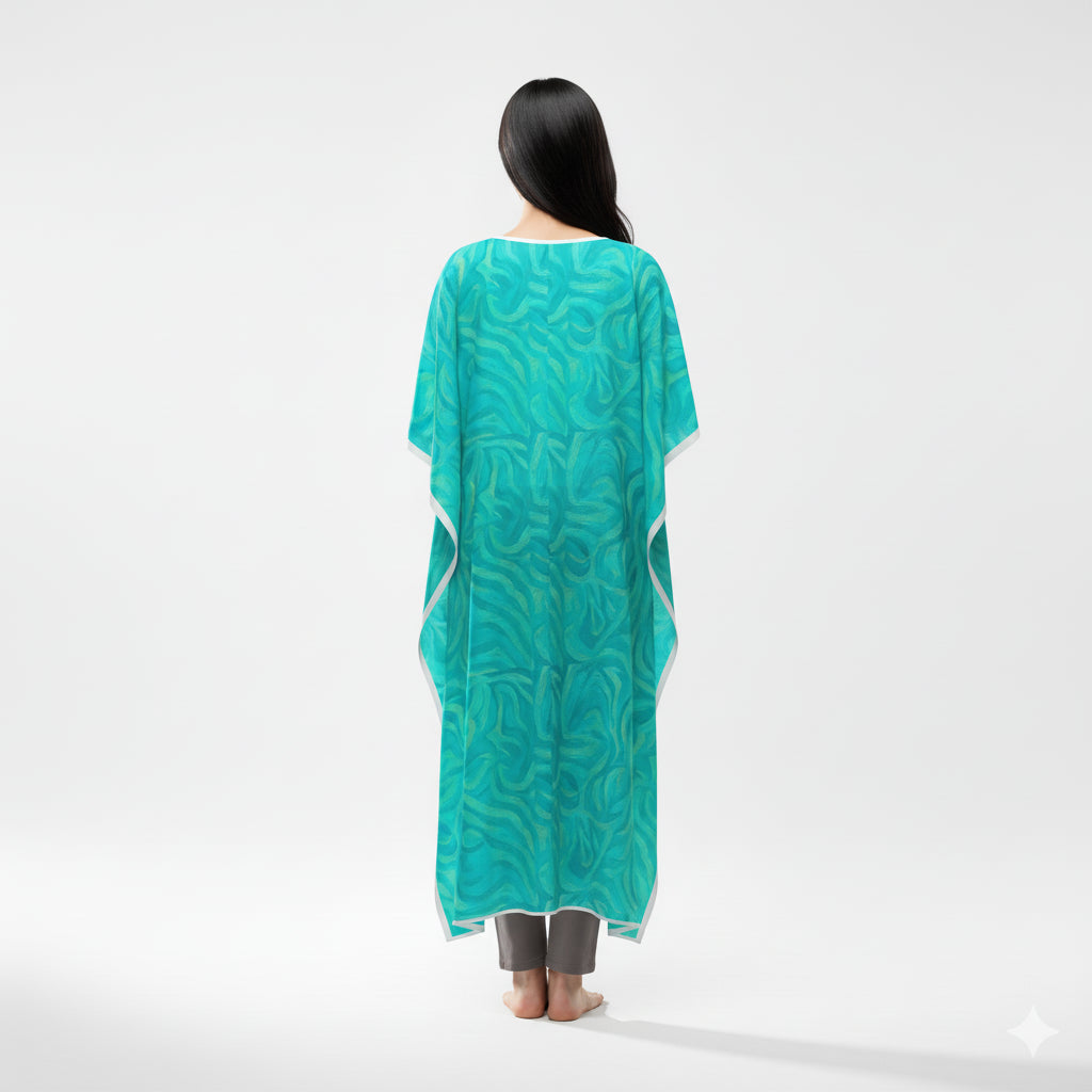 Caftan Organic Cotton Turquoise Noodles