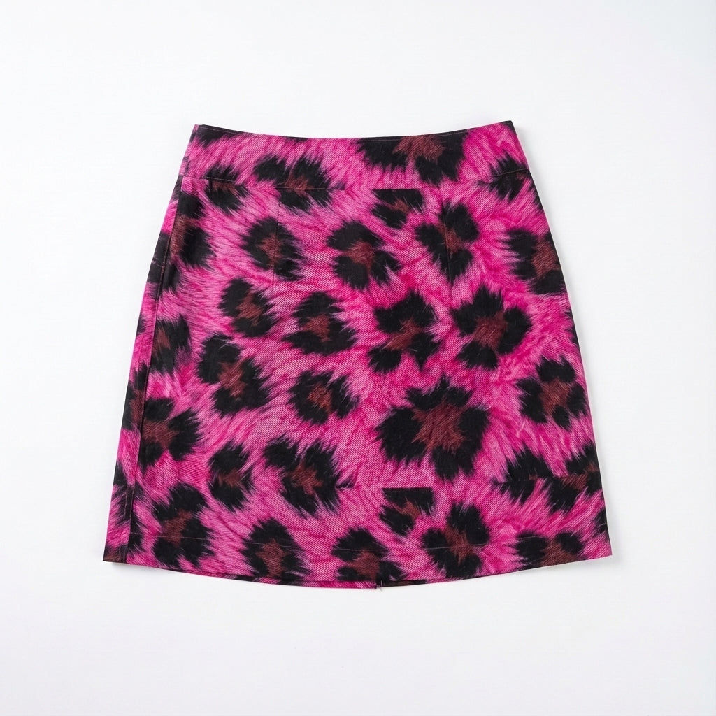 pink Leopard style Mini Sarong in Lightweight Cotton Poplin