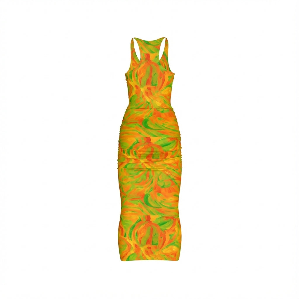 Racerback Shirred Tank Dress Fruity Noodles 