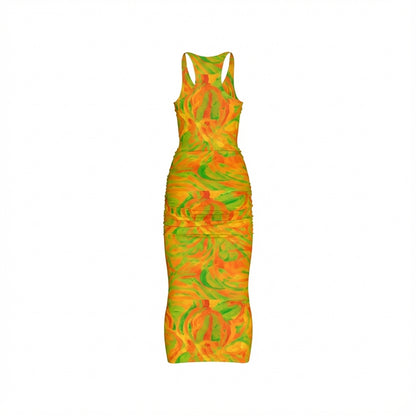 Racerback Shirred Tank Dress Fruity Noodles 