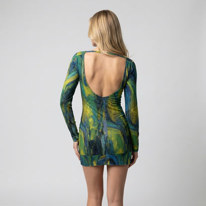 Mini Dress Blue Jungle
