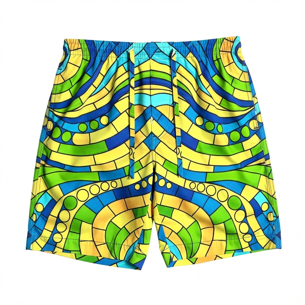 Men's Board Shorts Mosaic 4 – 7" Inseam (Lightweight Cotton Poplin)