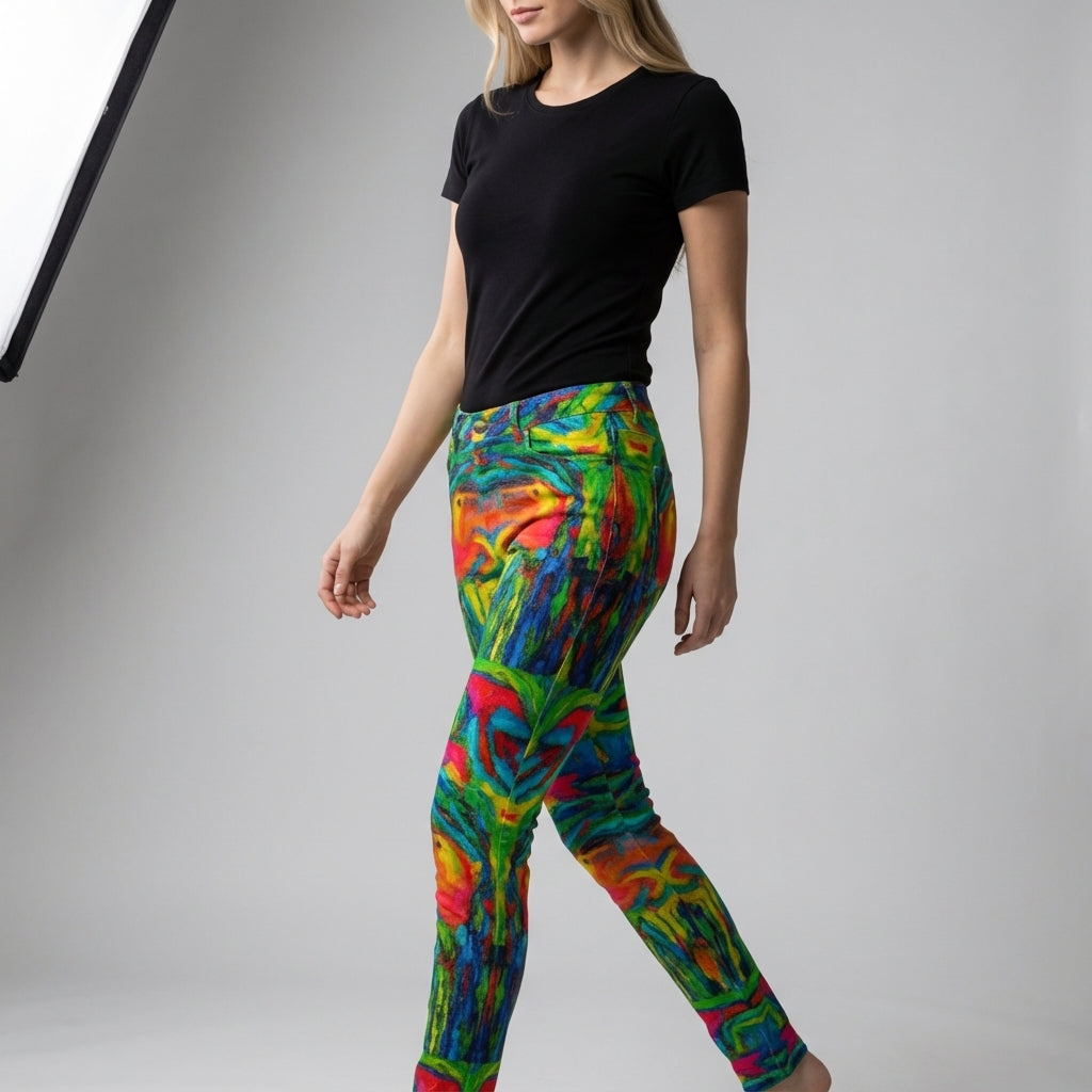 Skinny Jeans Green Jungle