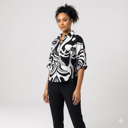 Kiyara Cropped Kimono Sleeve Blouse