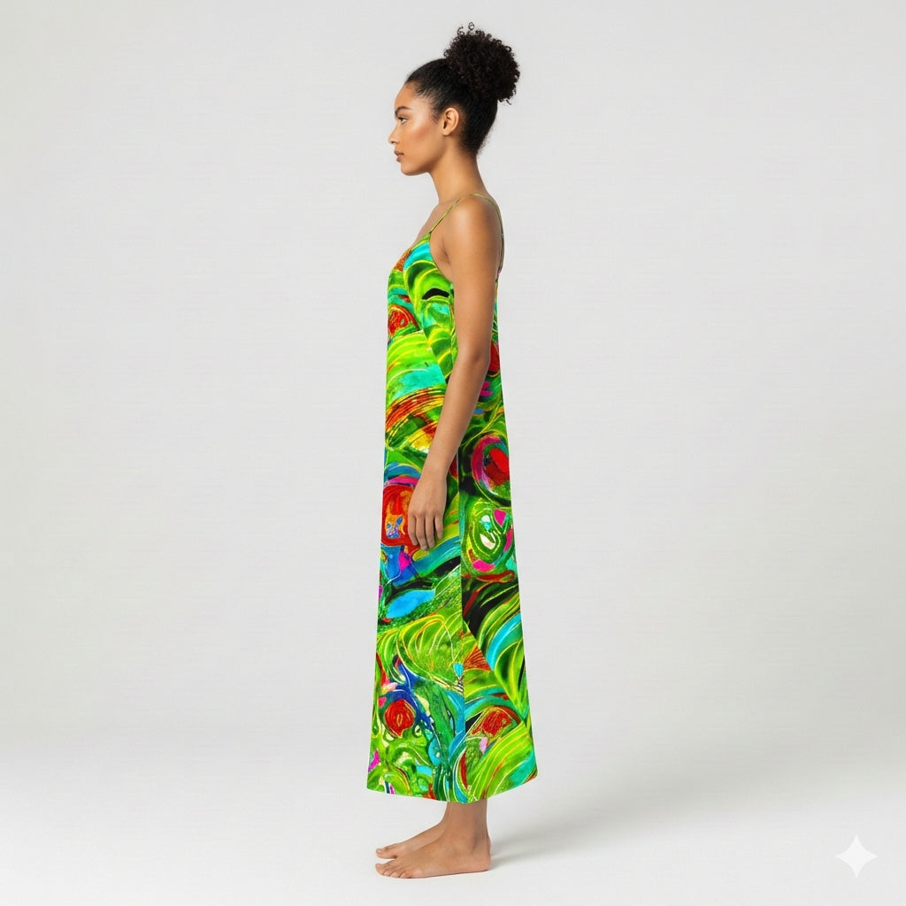 Slip Dress (non Bias) Pink Water Lilies