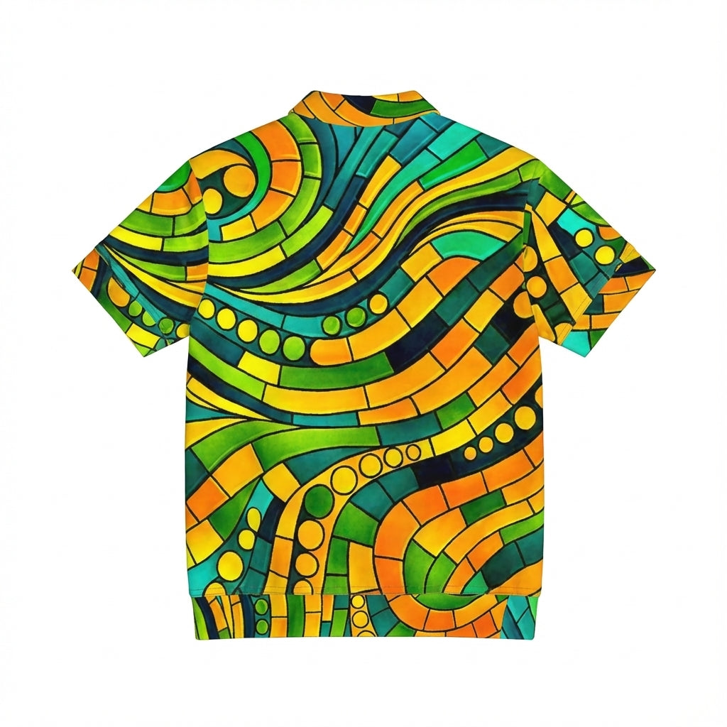 Polo Shirt with V Neck Mosaic 11
