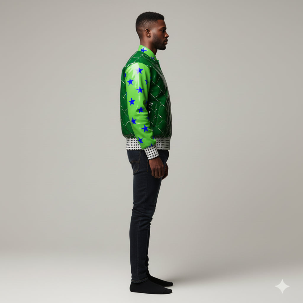 Snap Front Bomber Jacket in Fleece Back Stretch Organic Terry