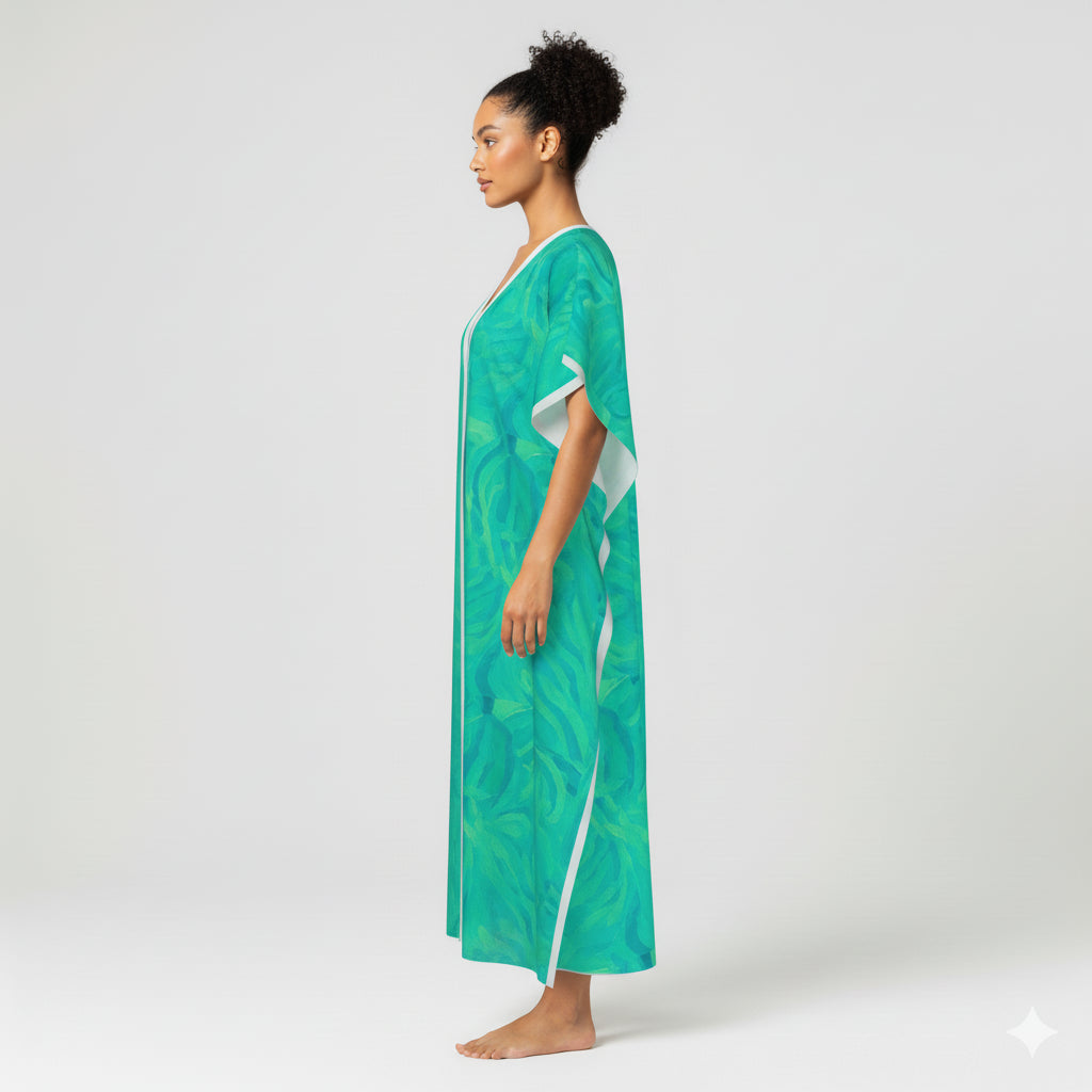 Caftan Cotton Poplin – Teal Noodles 