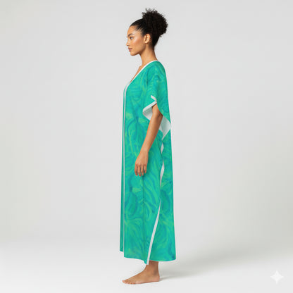 Caftan Cotton Poplin – Teal Noodles 