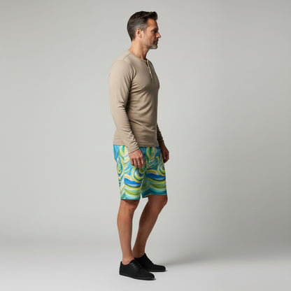 Board Shorts (7" Inseam) – Cotton Poplin Sea Swirls