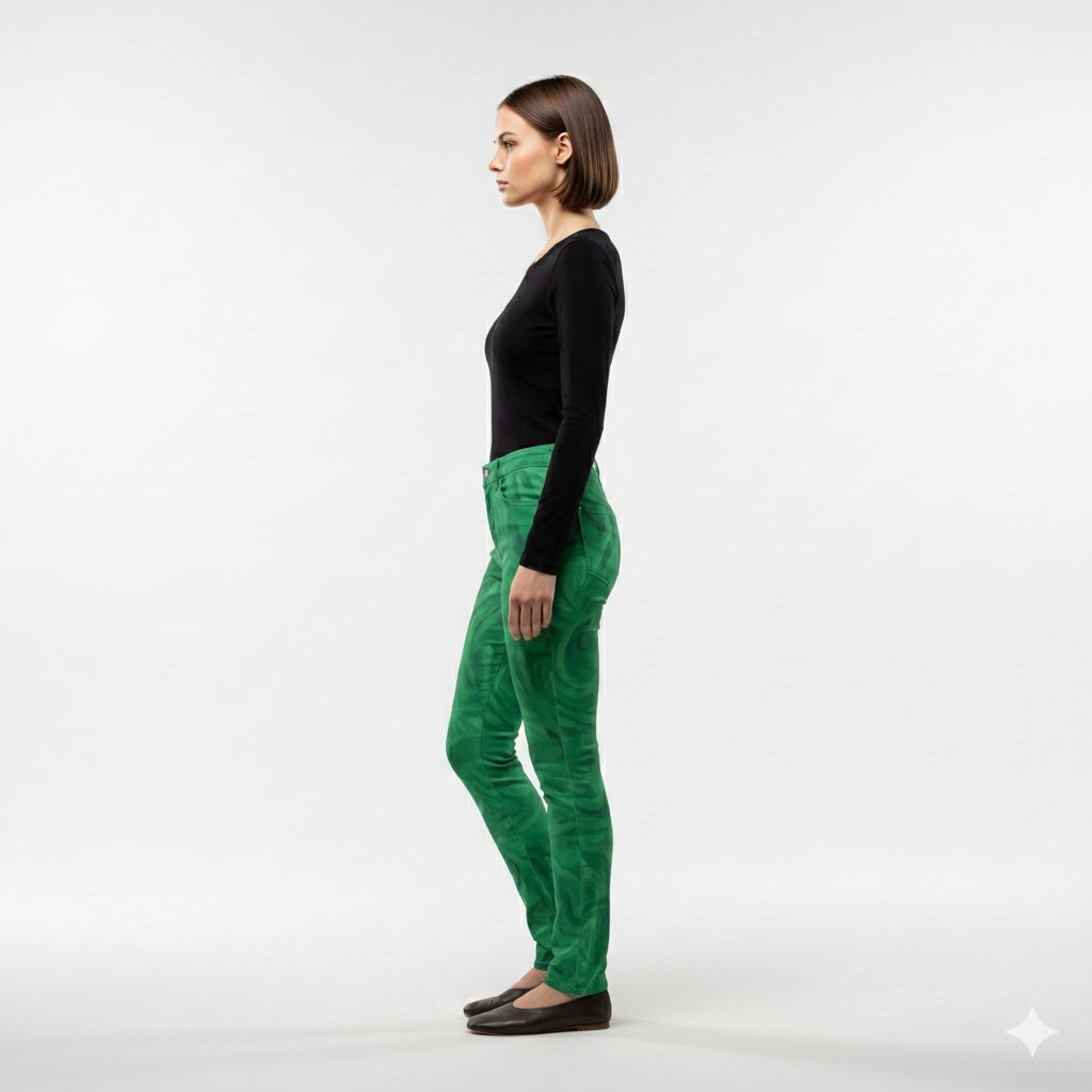 Skinny Jeans Dark Green Noodles