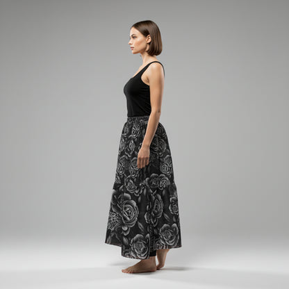 Black Rose Tiered Skirt