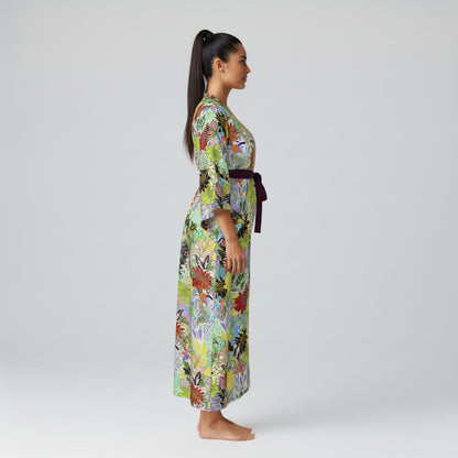 Abaya (Kimono Sleeve) in Ecovero Viscose Crepe – Botanical Renaissance