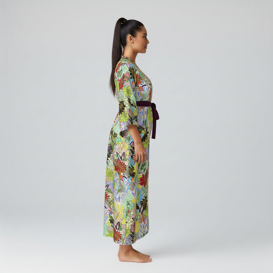 Abaya (Kimono Sleeve) in Ecovero Viscose Crepe – Botanical Renaissance