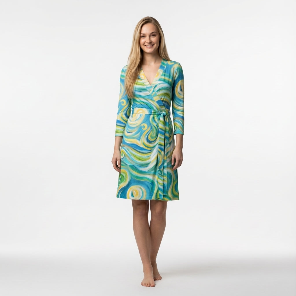 Wrap Dress Sea Swirls