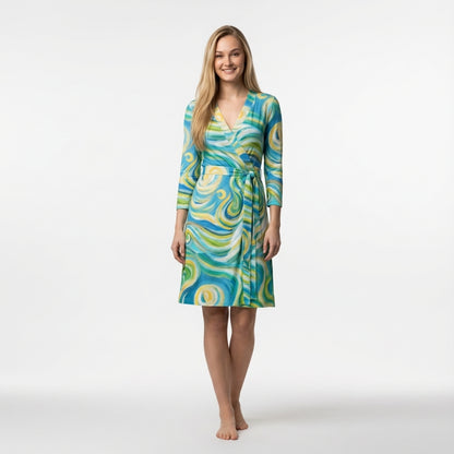 Wrap Dress Sea Swirls