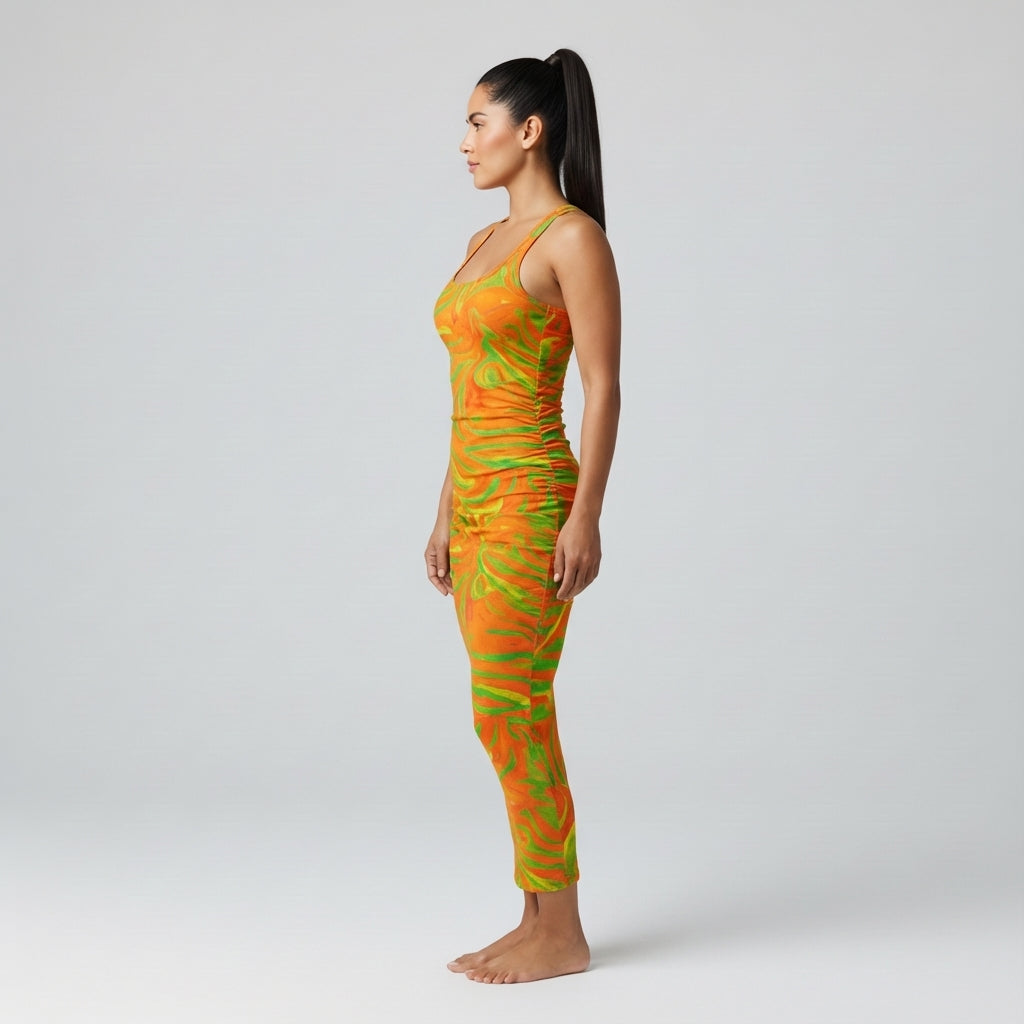 Racerback Shirred Tank Dress Fruit Noodles 