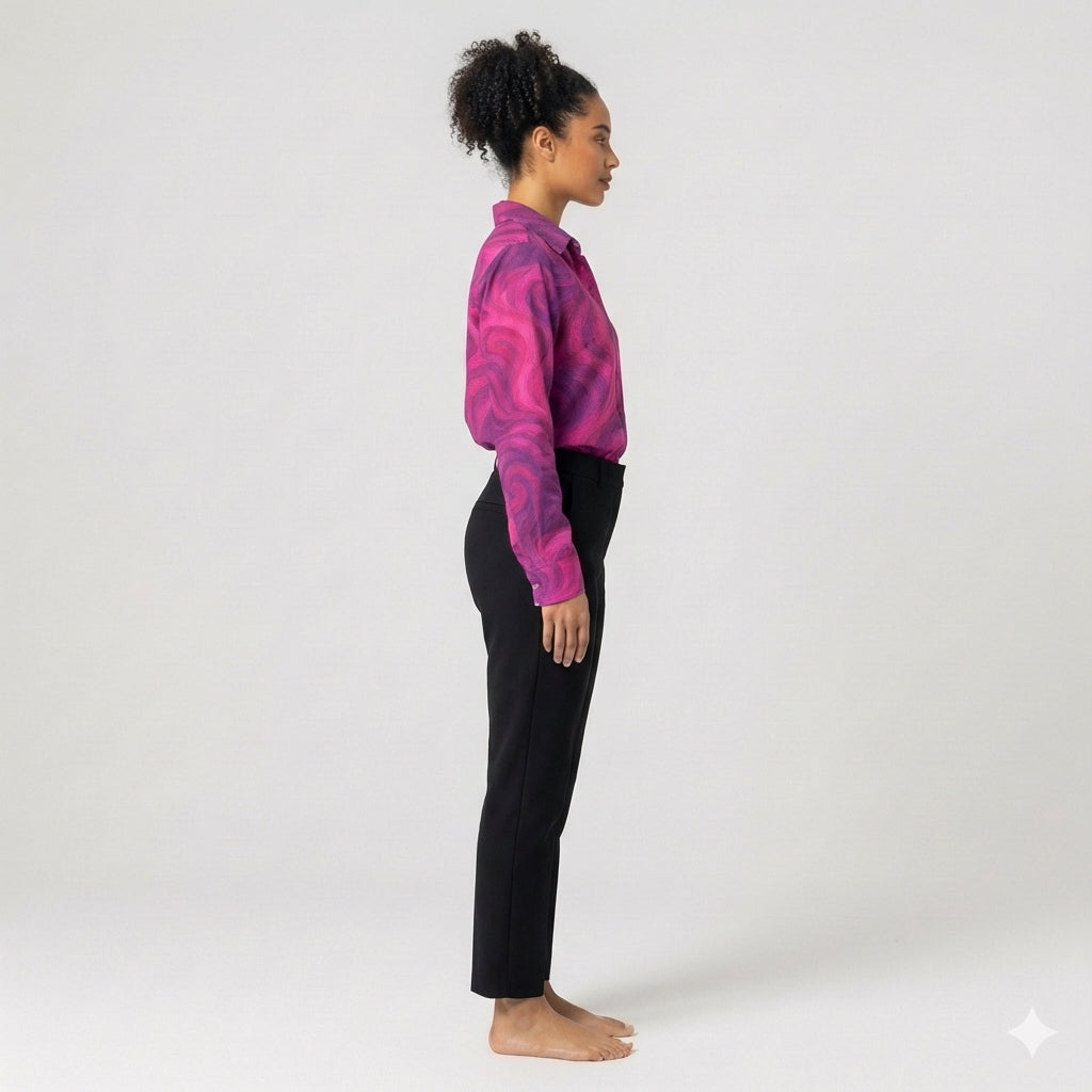 Button Front Shirt Purple Storm