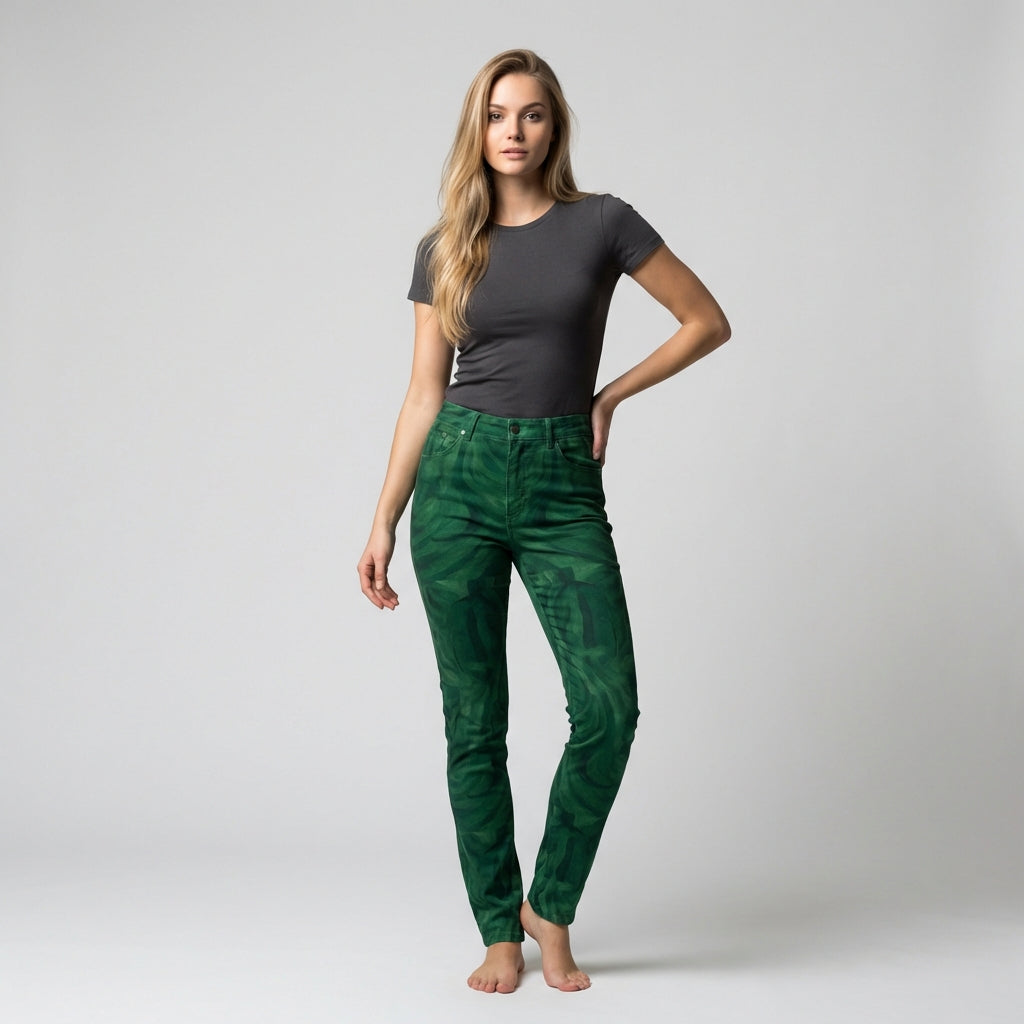 Skinny Jeans Dark Green Noodles