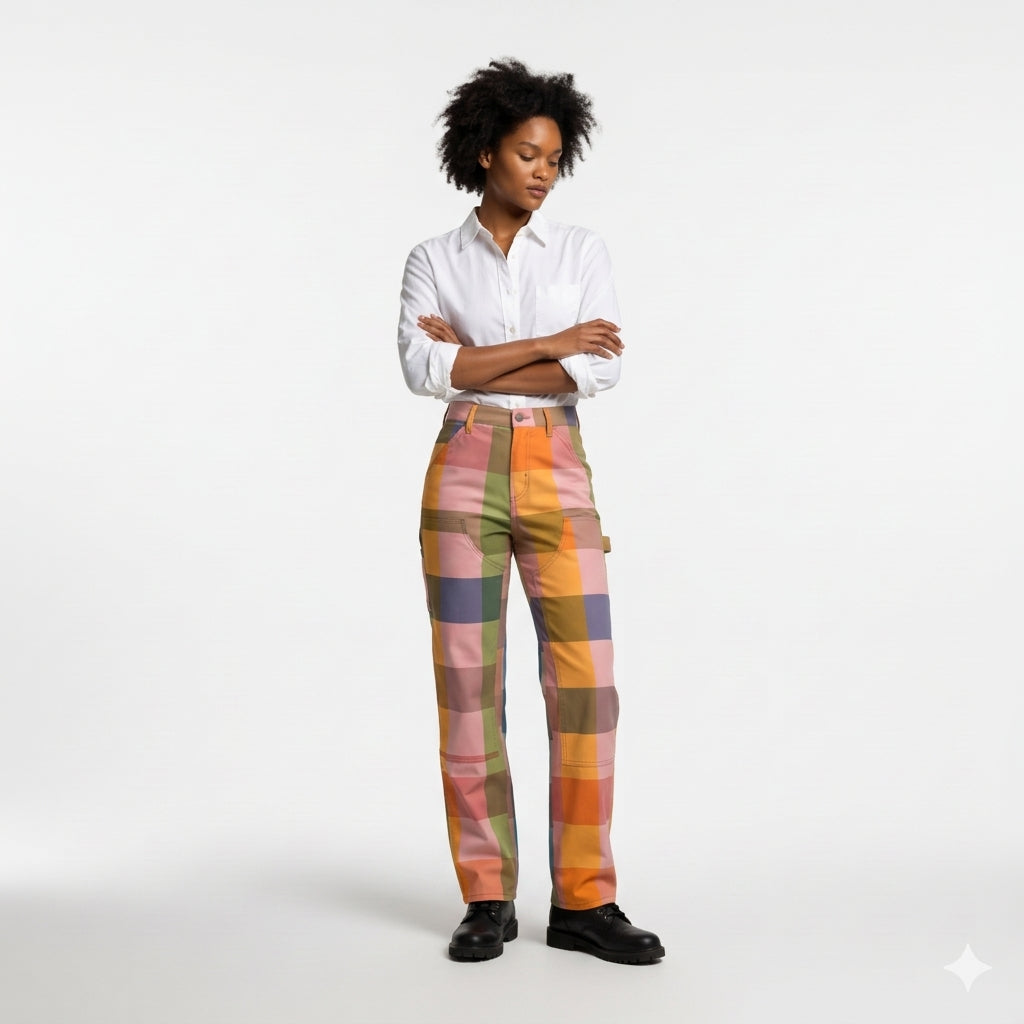 Mua Women's Signature Gingham Carpenter Pant