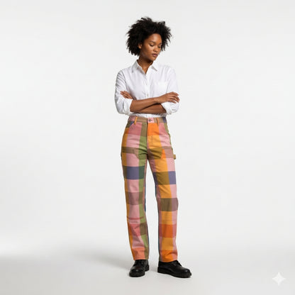 Mua Women's Signature Gingham Carpenter Pant