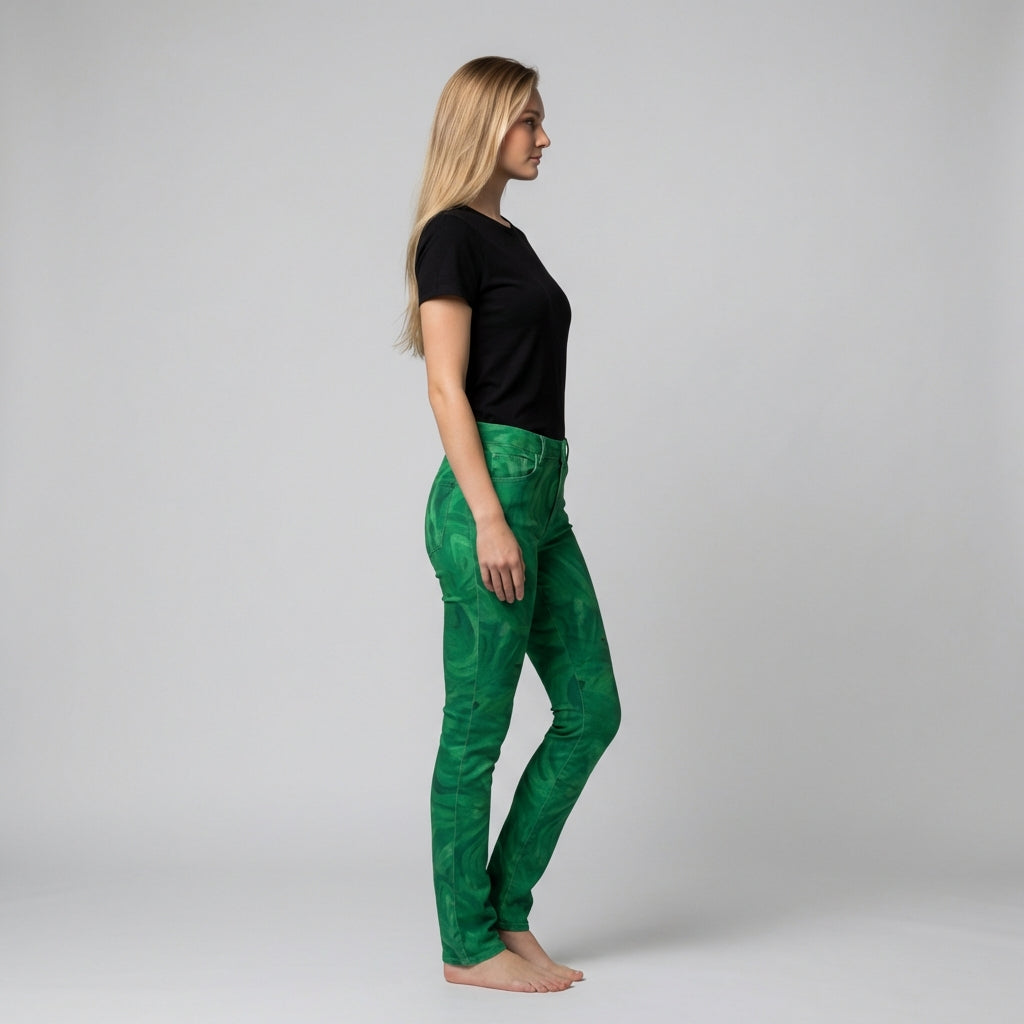 Skinny Jeans Dark Green Noodles