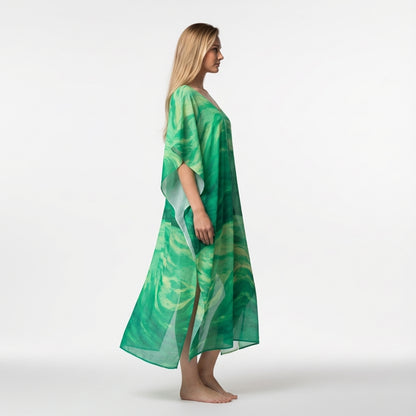Caftan Water Arcs in Lightweight Organic Cotton Voile