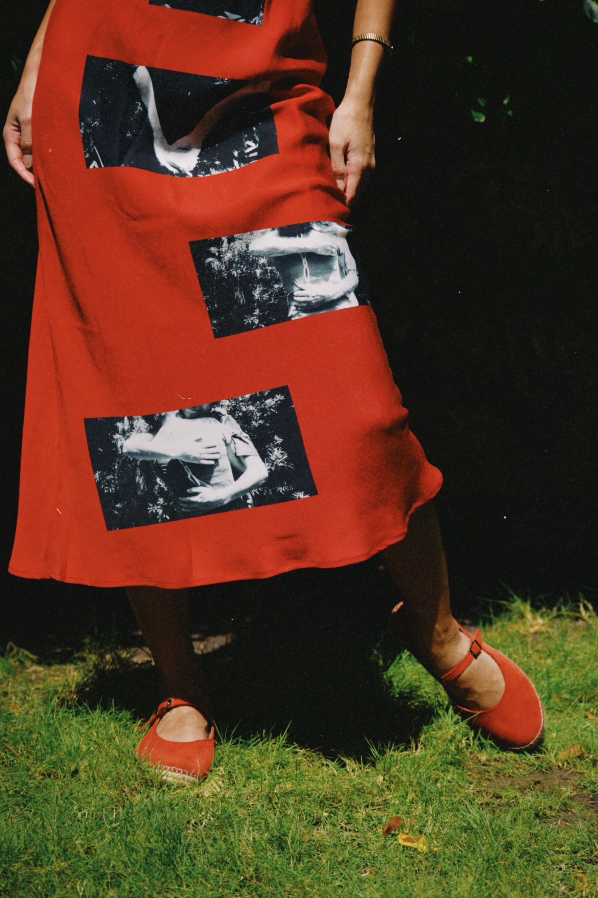 abrazos red slip dress