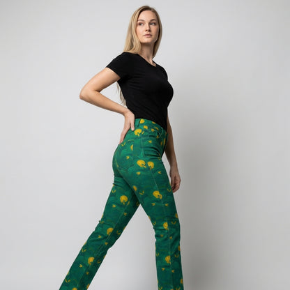 Skinny Jeans Yellow Flowers – Slim Jeans in Heavyweight Stretch Cotton Denim