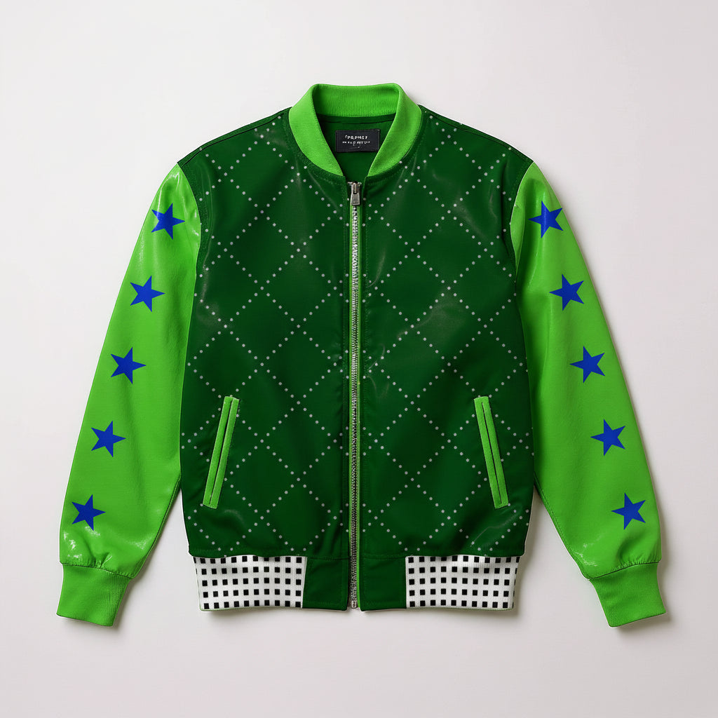 Snap Front Bomber Jacket in Fleece Back Stretch Organic Terry