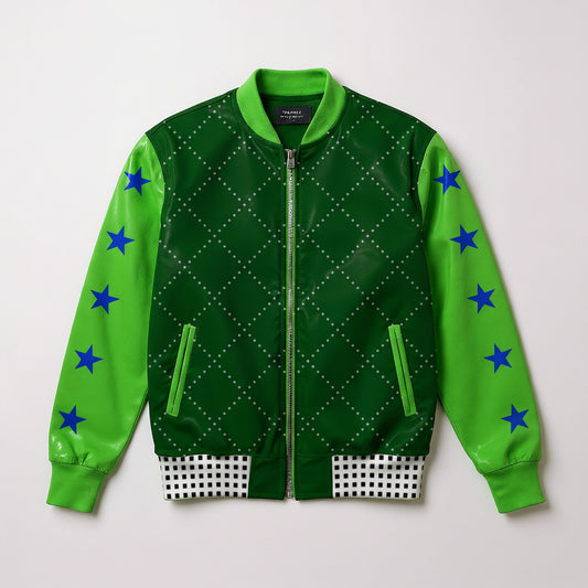 Snap Front Bomber Jacket in Fleece Back Stretch Organic Terry